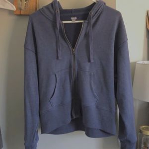cozy navy zip up with hood!